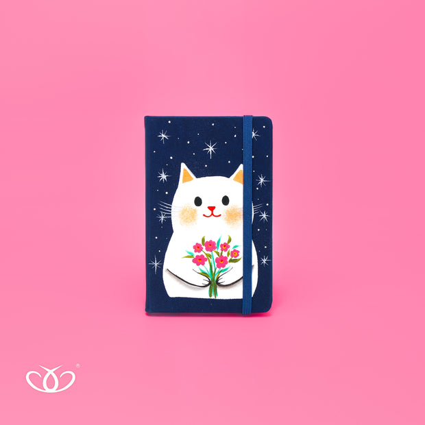 LIBRETA GATO BLANCO PINTADA CHICA