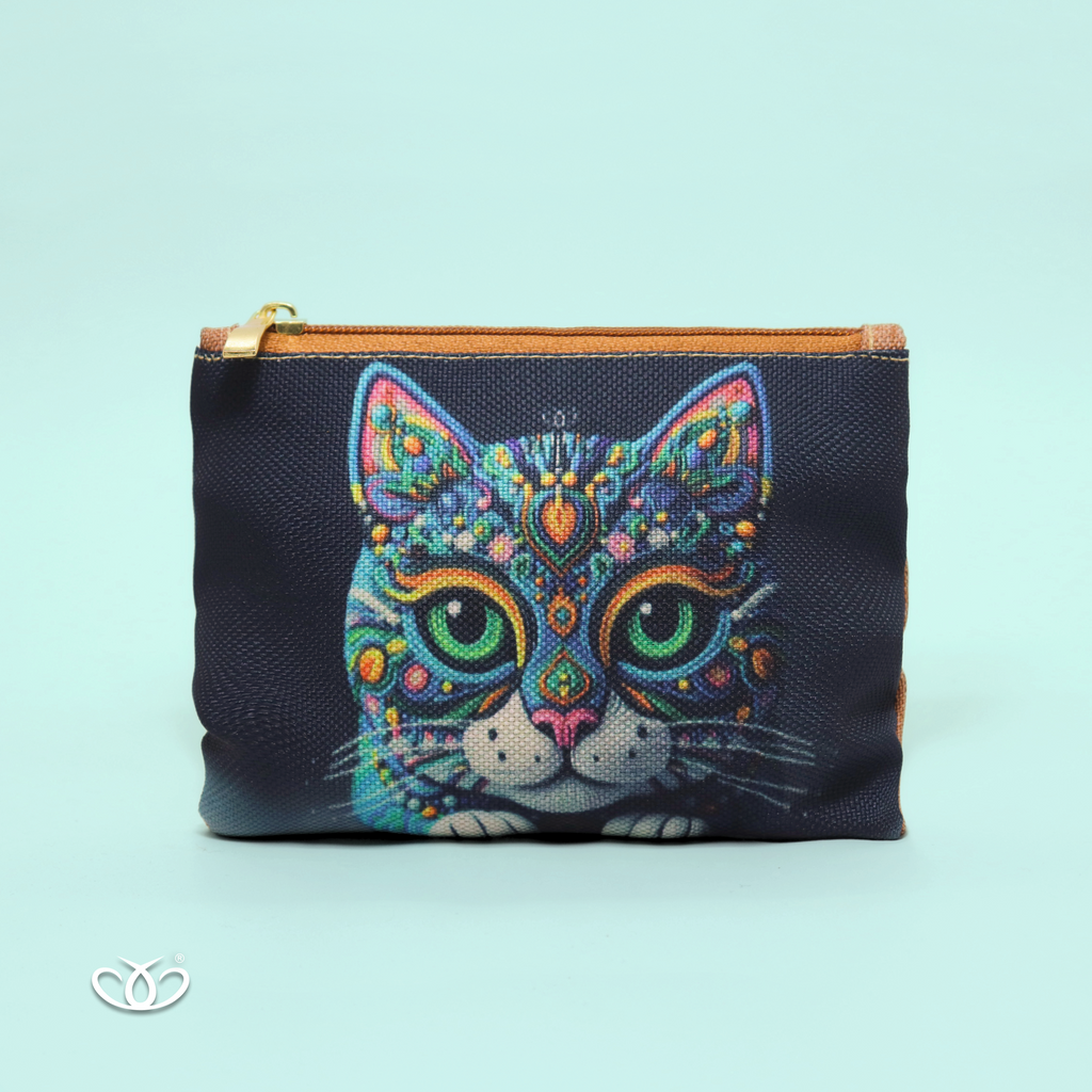 Monedero Para Mujer DonDon Diseño Gato O Perro - 19x10 Cm, Con Cremallera, 8 Ranuras Para Tarjetas