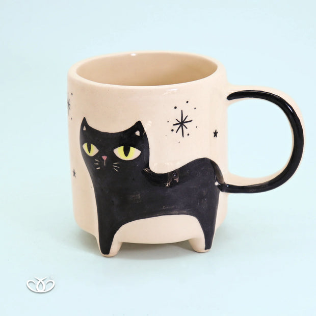 TAZA PATITAS ALTA GATO NEGRO 300 ml