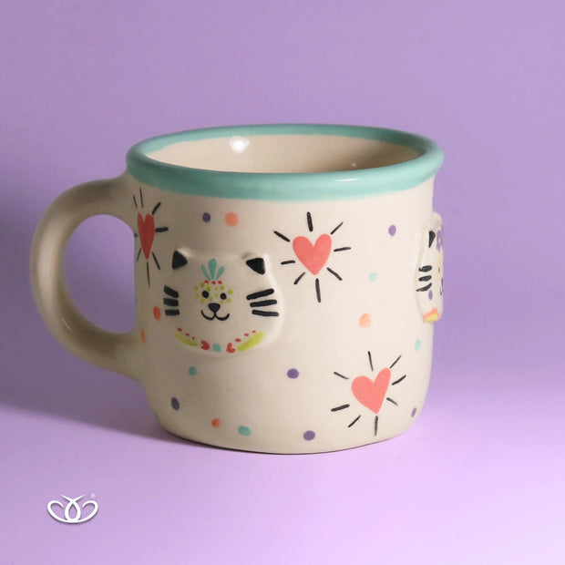 TAZA POCILLO GATO CORAZÓN 300 ml