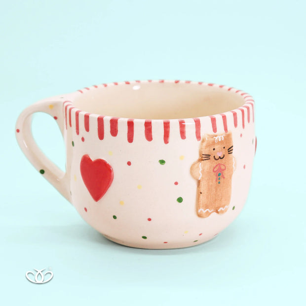 TAZA CHOCOLATERA GATO JENGIBRE 600ML