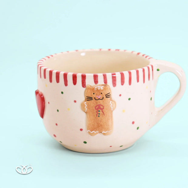 TAZA CHOCOLATERA GATO JENGIBRE 600ML