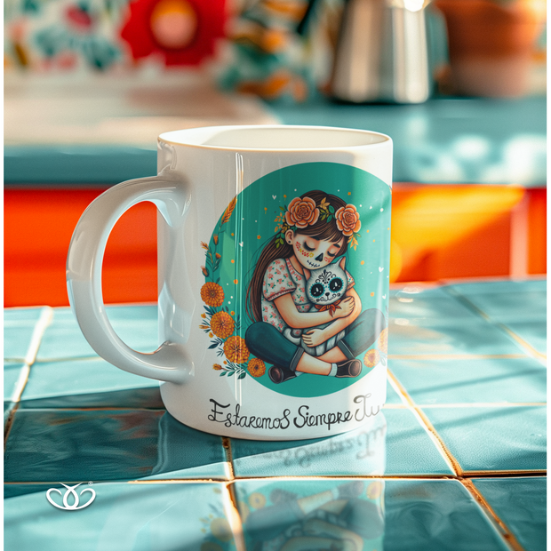 TAZA ILUSTRADA GATO JUNTOS 300 ml