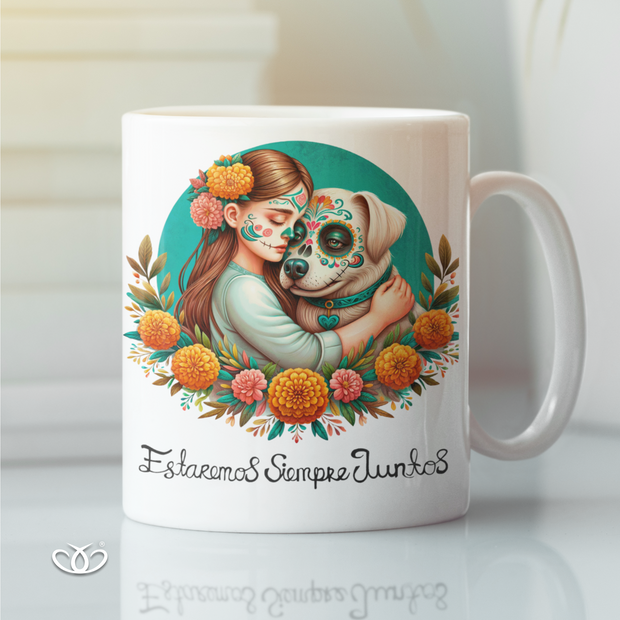 TAZA ILUSTRADA PERRO JUNTOS 300 ml