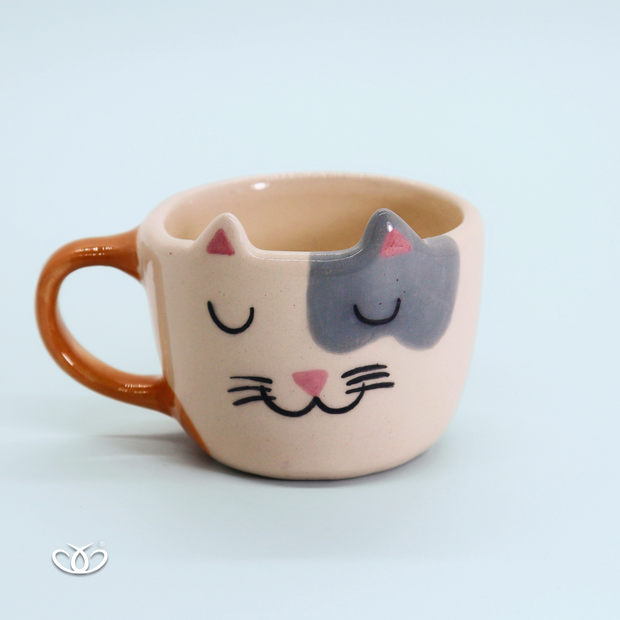 TAZA MINI GATO MANCHA GRIS 250 ml