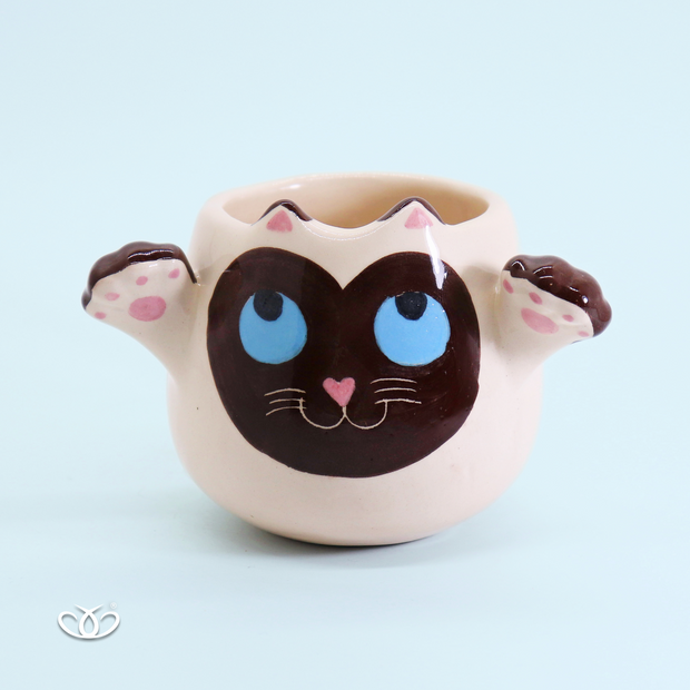 TAZA GATO MANITAS SIAMÉS 300 ml