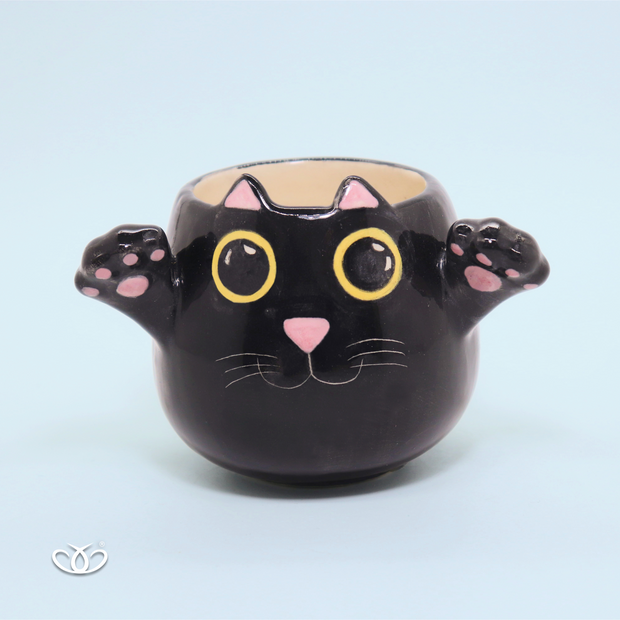 TAZA GATO MANITAS NEGRO 300 ml