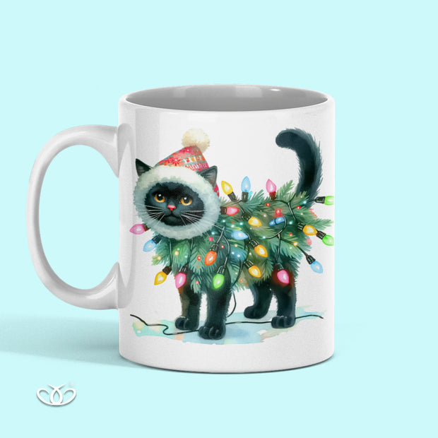 TAZA ILUSTRADA GATO TRAJE ARBOL 300 ml