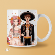 TAZA ILUSTRADA CATRINES PAREJA 300 ml