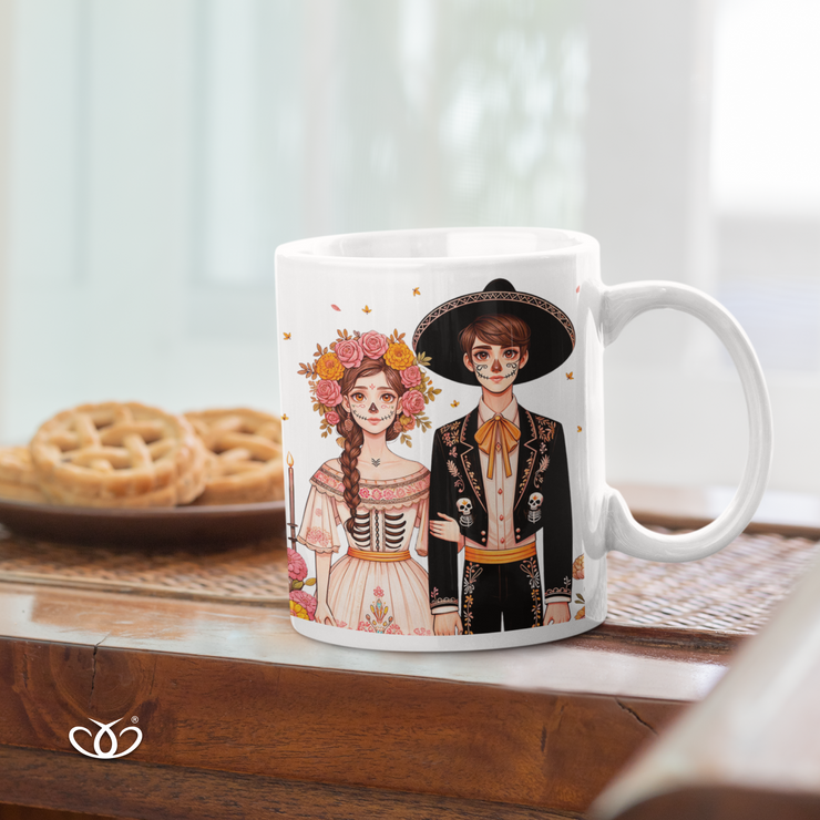 TAZA ILUSTRADA CATRINES PAREJA 300 ml