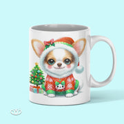 TAZA ILUSTRADA PERRO CHIHUAHUA NAVIDEÑO 300 ml