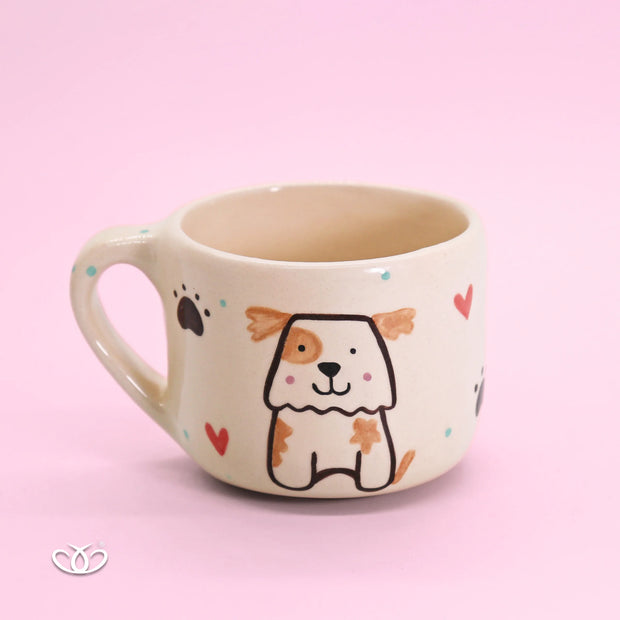 TAZA PERRITO HUELLAS CORAZONES 300 ml