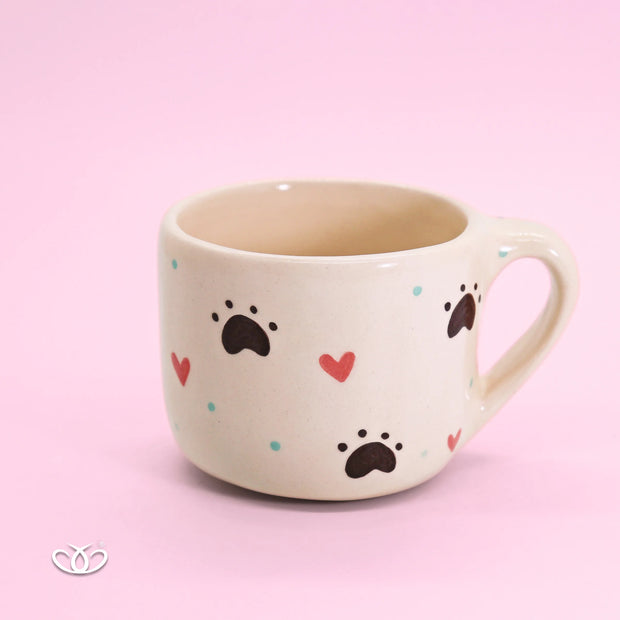 TAZA PERRITO HUELLAS CORAZONES 300 ml