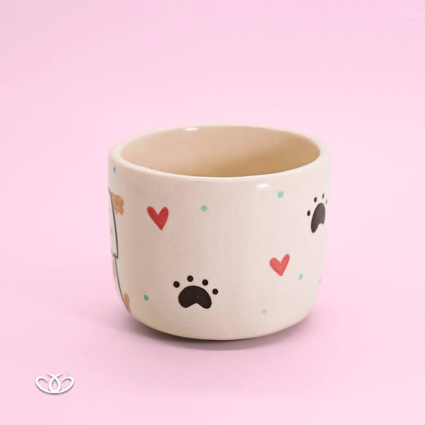 TAZA PERRITO HUELLAS CORAZONES 300 ml