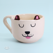 TAZA PERRO OREJAS CAFÉ 600ml