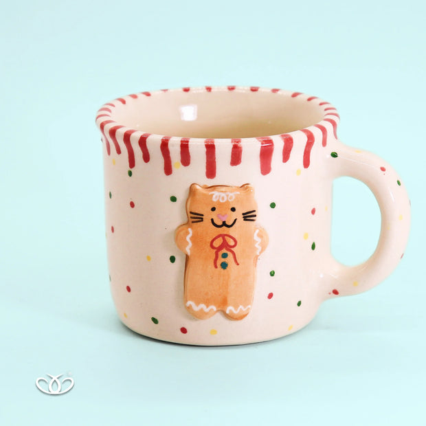 TAZA POCILLO GATO JENGIBRE NAVIDAD 300 ml