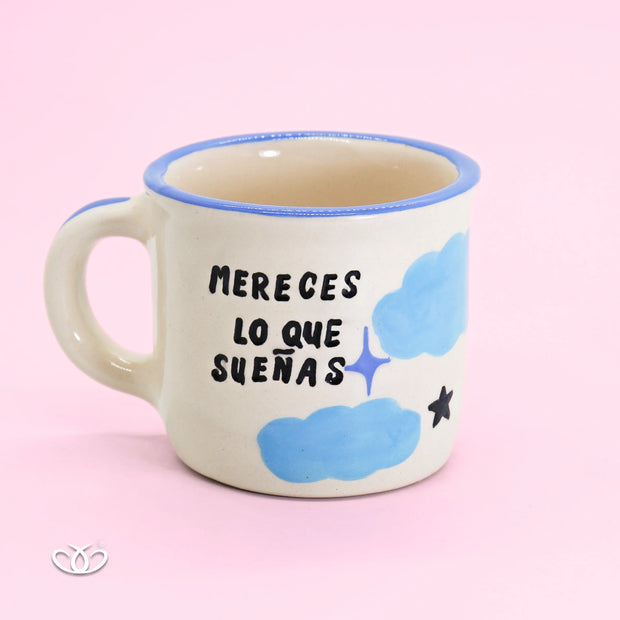 TAZA POCILLO MERECES LO QUE SUEÑAS 300 ml