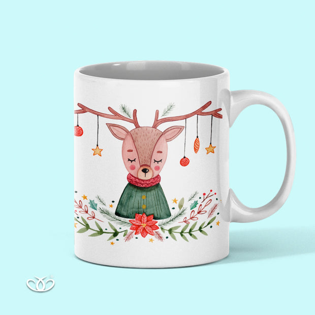 TAZA ILUSTRADA RENO NAVIDEÑO 300 ml