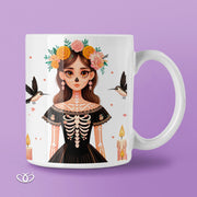 TAZA ILUSTRADA CATRINA COLIBRIES 300 ml