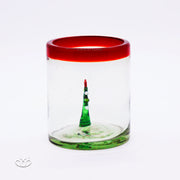 VASO VIDRIO SOPLADO ÁRBOL DE NAVIDAD 300 ml