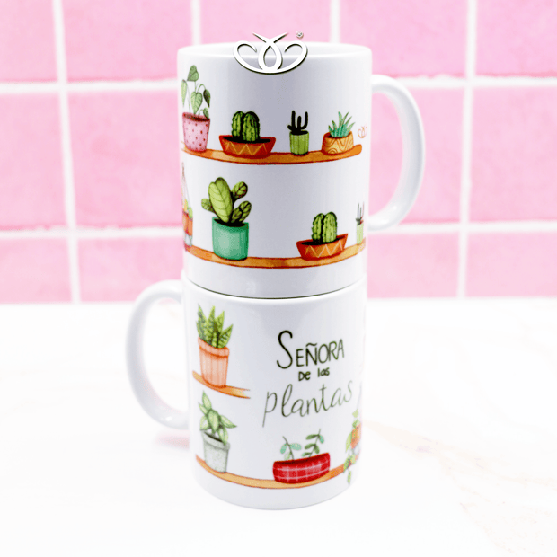 Doux tazas TAZA SUBLIMADA SEÑORA DE LAS PLANTAS