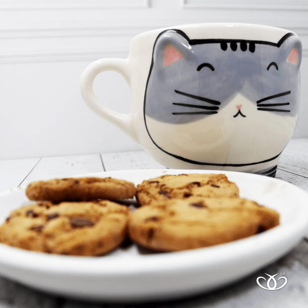 douxmodayhogar Artesanos Taza Gato Gris