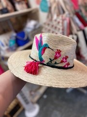 douxmodayhogar Casual Sombrero colibrí  rosa bordado