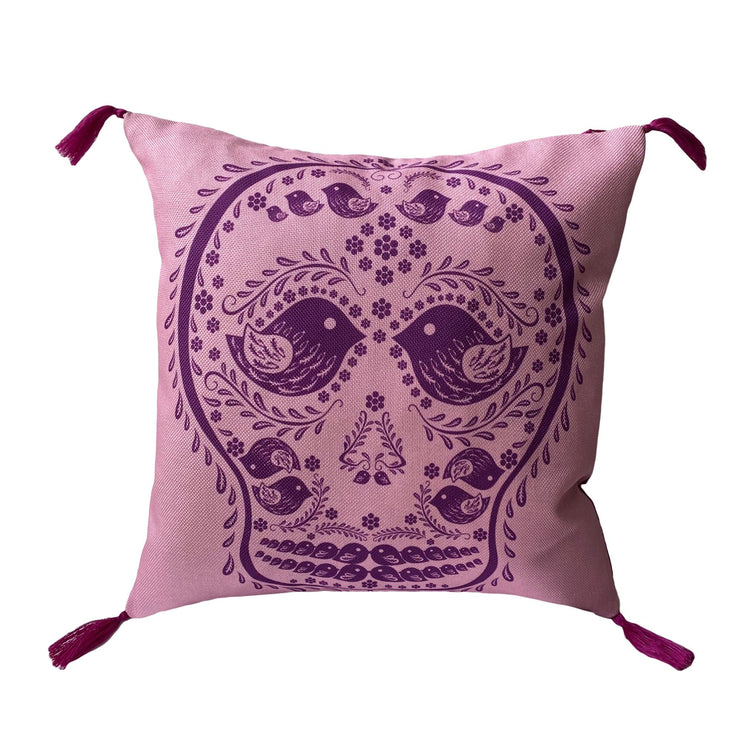 douxmodayhogar Cojines Cojín Grande Calavera Pájaros